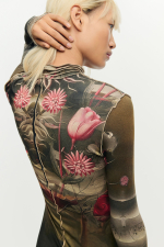 ROCHIE LUNGA CU PRINT FLORAL