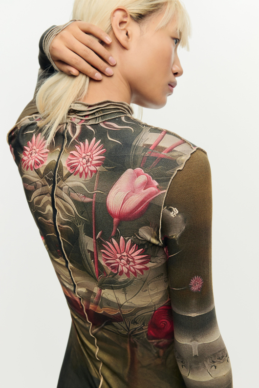 ROCHIE LUNGA CU PRINT FLORAL