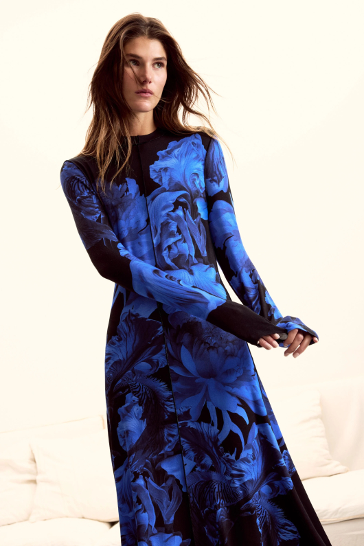 Rochie lunga cu flori M. C. Lacroix