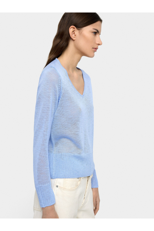 BLUZA BLUE SEMI TRANSPARENTA