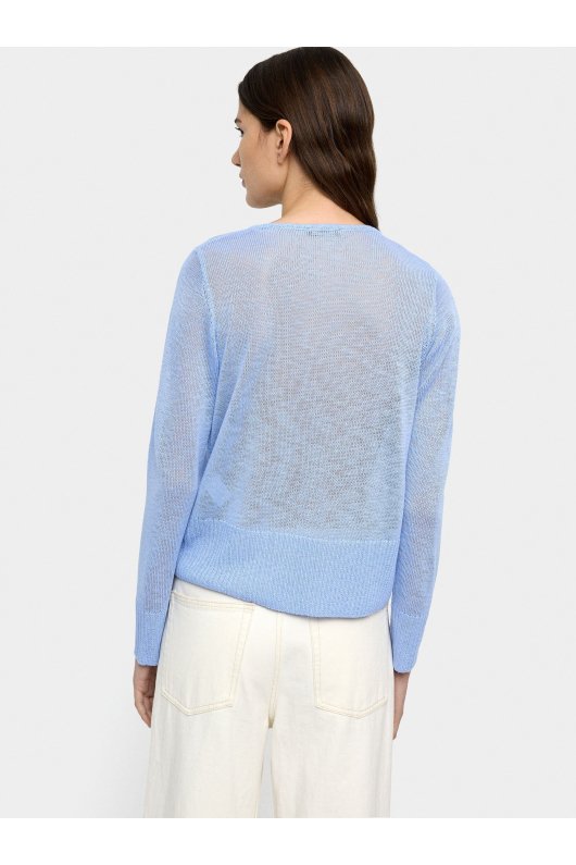 BLUZA BLUE SEMI TRANSPARENTA