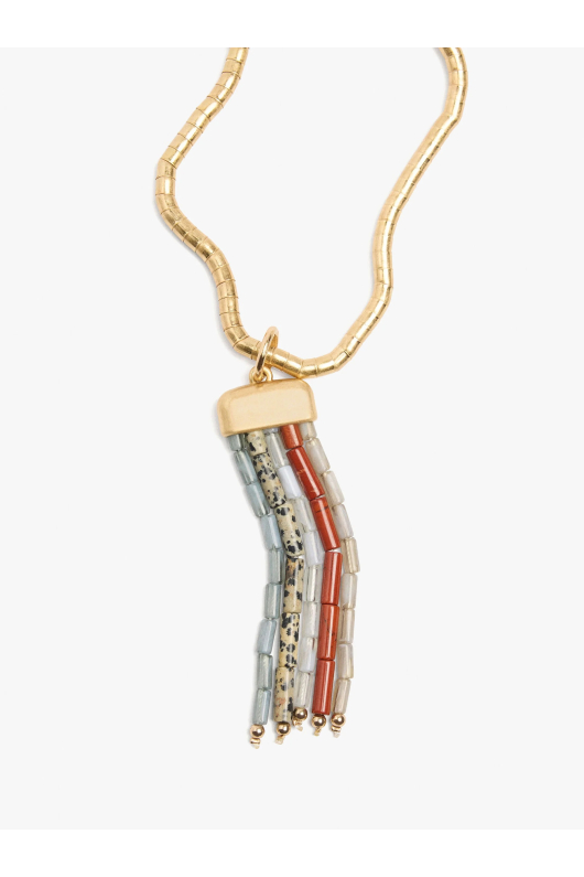 COLIER LUNG CU PIETRE MULTICOLORE