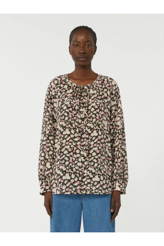 BLUZA DIN MATASE CU PRINT FLORAL