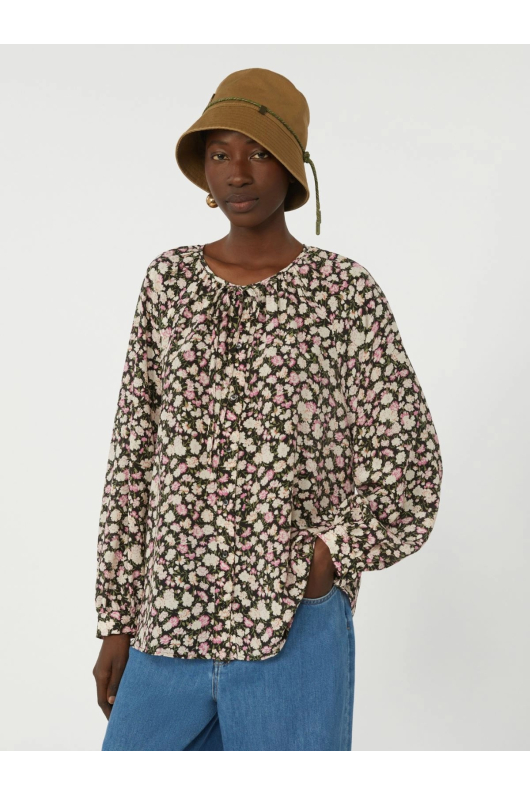 BLUZA DIN MATASE CU PRINT FLORAL