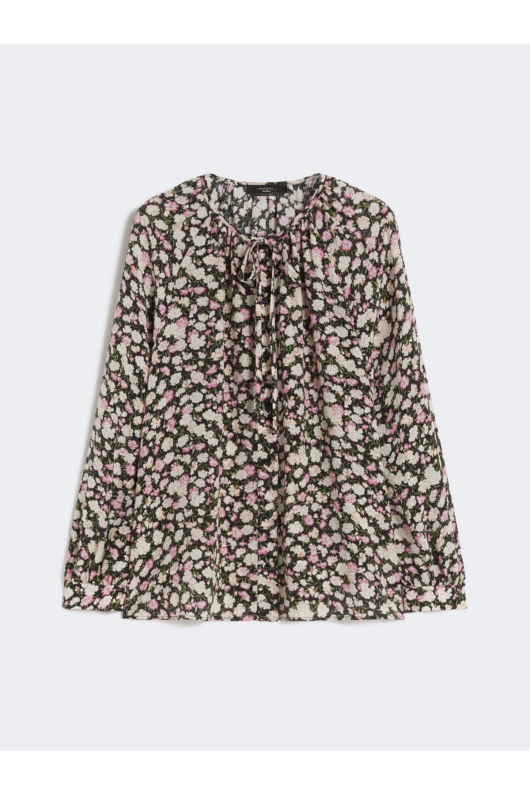 BLUZA DIN MATASE CU PRINT FLORAL