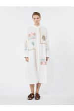 ROCHIE STIL CAMASA, ALBA CU BRODERIE