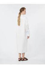 ROCHIE STIL CAMASA, ALBA CU BRODERIE