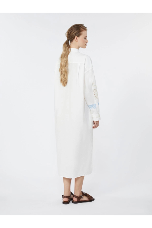 ROCHIE STIL CAMASA, ALBA CU BRODERIE