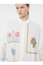 ROCHIE STIL CAMASA, ALBA CU BRODERIE