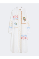 ROCHIE STIL CAMASA, ALBA CU BRODERIE