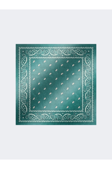 ESARFA VERDE, DIN MATASE CU PRINT