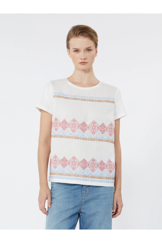 TRICOU ALB CU BRODERIE