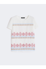 TRICOU ALB CU BRODERIE