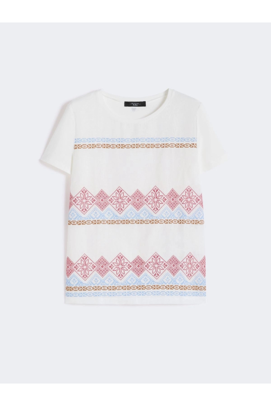 TRICOU ALB CU BRODERIE