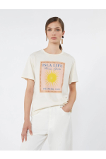 Tricou alb cu print