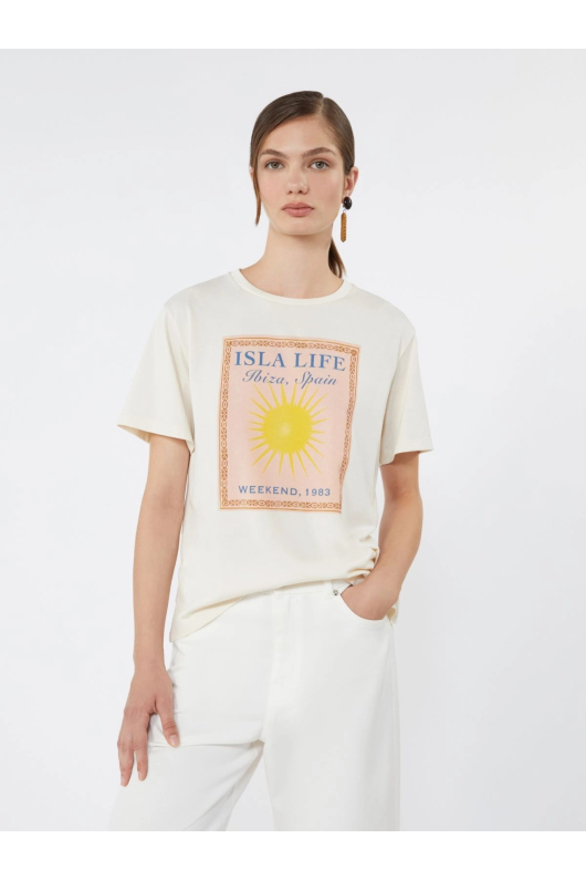 Tricou alb cu print