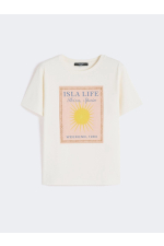 Tricou alb cu print