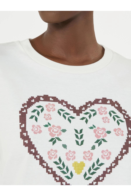 Tricou alb cu print