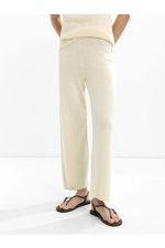 PANTALONI CREM TRICOTATI