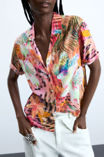 CAMASA DIN VASCOZA CU PRINT TROPICAL