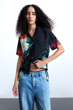 CAMASA DIN VASCOZA CU PRINT TROPICAL