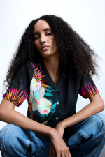 CAMASA DIN VASCOZA CU PRINT TROPICAL