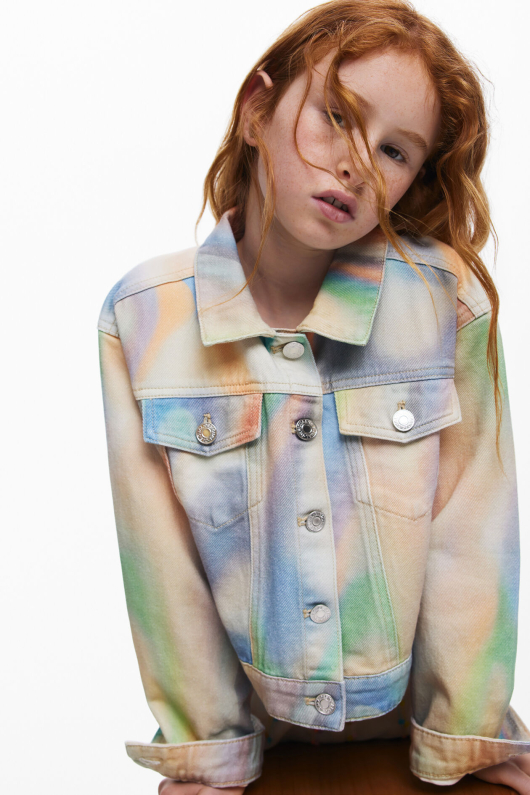Jacheta denim tie-dye