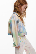 Jacheta denim tie-dye