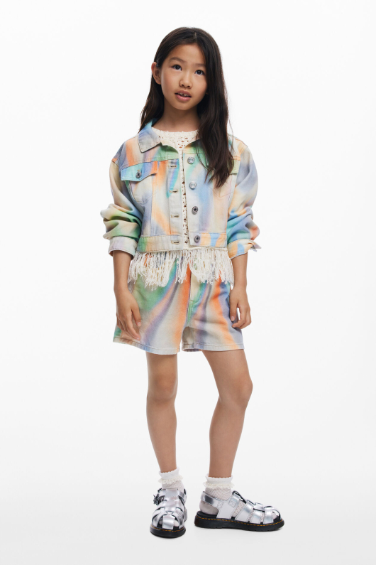 Jacheta denim tie-dye