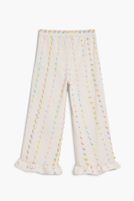 PANTALONI CREM CU BRODERIE