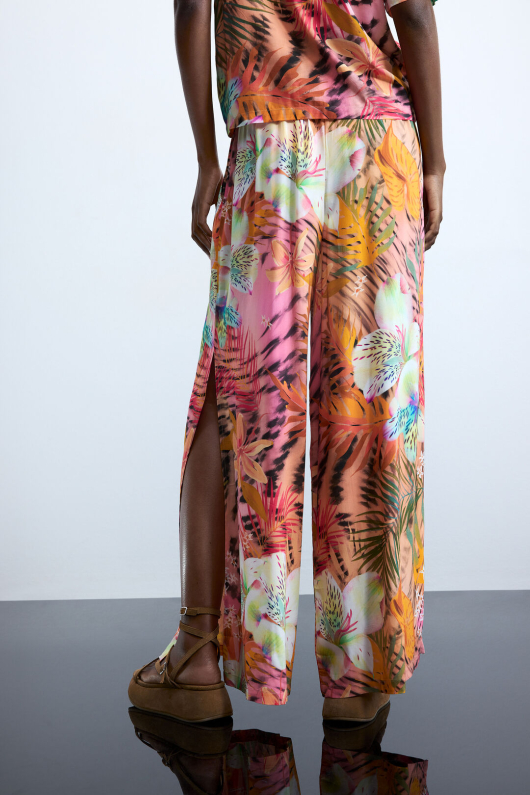 Pantaloni cu imprimeu floral