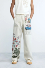 PANTALONI CU PRINT FLORAL