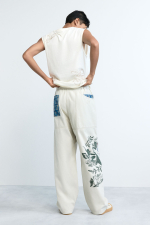 PANTALONI CU PRINT FLORAL