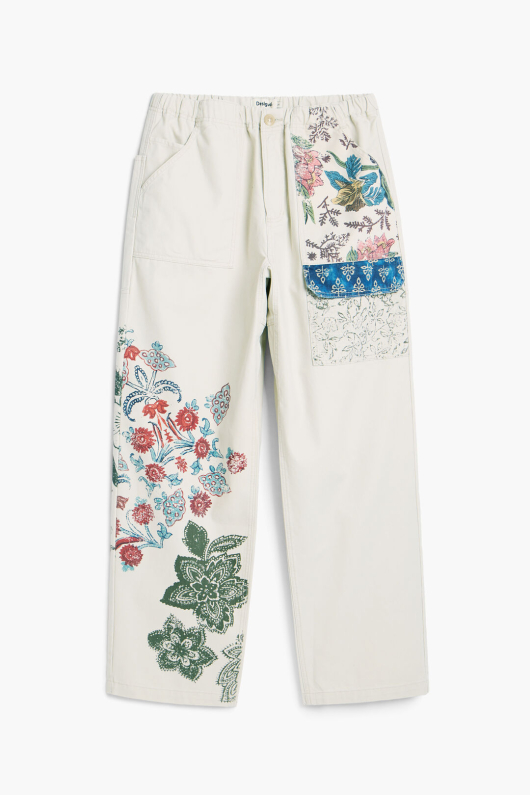 PANTALONI CU PRINT FLORAL