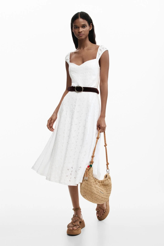 ROCHIE ALBA CU BRODERIE