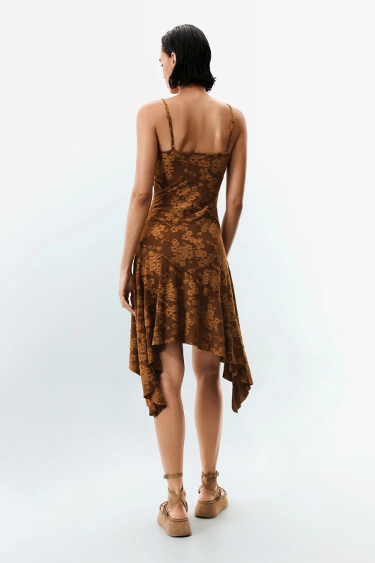 Rochie asimetrica cu bretele