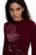 ROCHIE BURGUNDY CU IMPRIMEU TEXT
