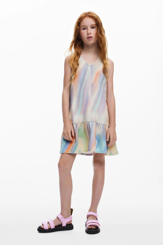 Rochie din denim tie- dye
