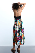 ROCHIE LUNGA CU PRINT TROPICAL