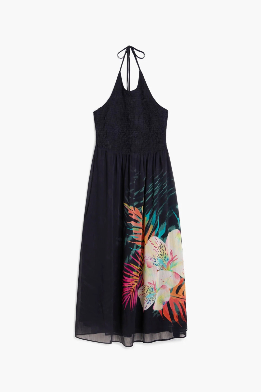 ROCHIE LUNGA CU PRINT TROPICAL