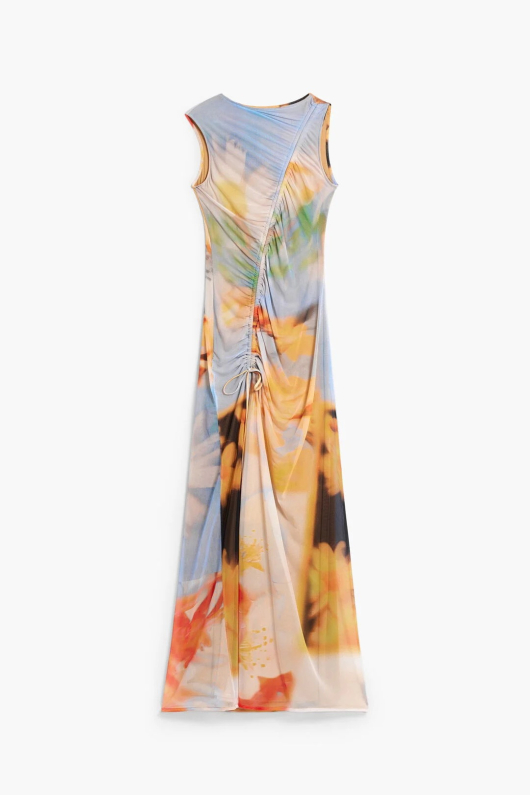 Rochie lunga drapata din tull