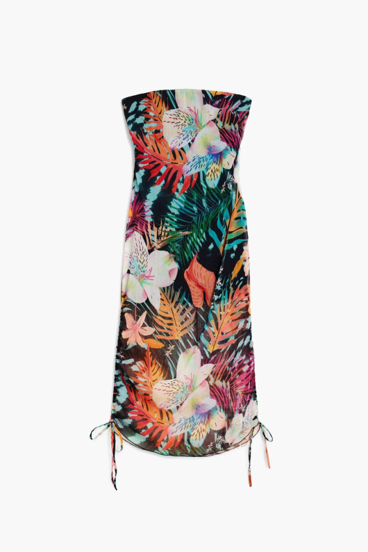 ROCHIE MIDI CU PRINT TROPICAL