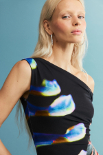 ROCHIE MINI ELASTICA, CU IMPRIMEU MARIN