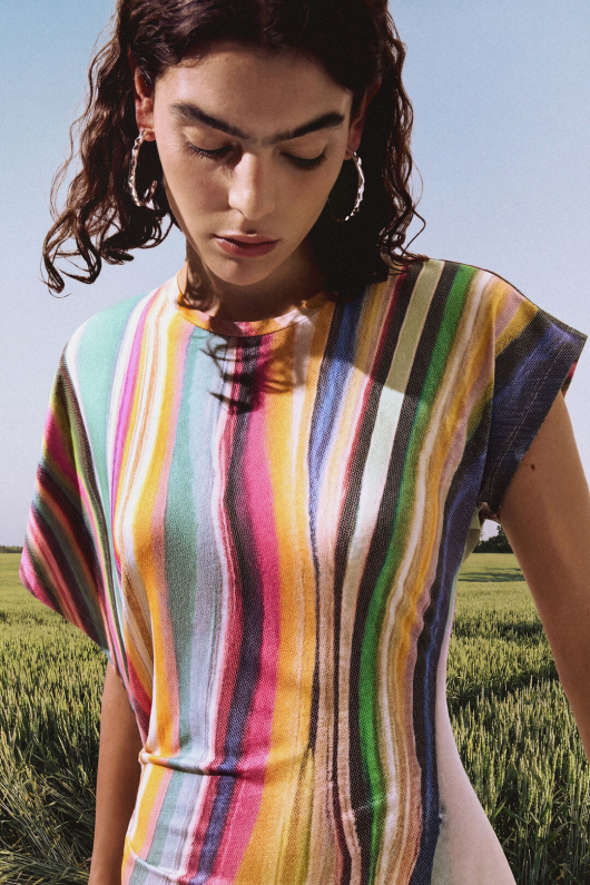 ROCHIE MULTICOLORA CU PRINT