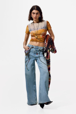 Tricou cu print patchwork