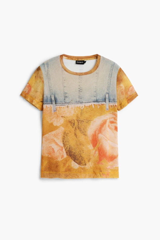 Tricou cu print patchwork