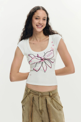Tricou mulat cu flori