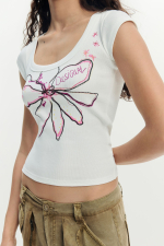 Tricou mulat cu flori