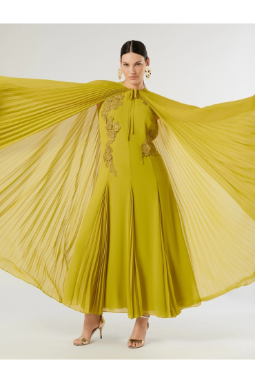 ROCHIE ELEGANTA GALBENA, CU BRODERIE