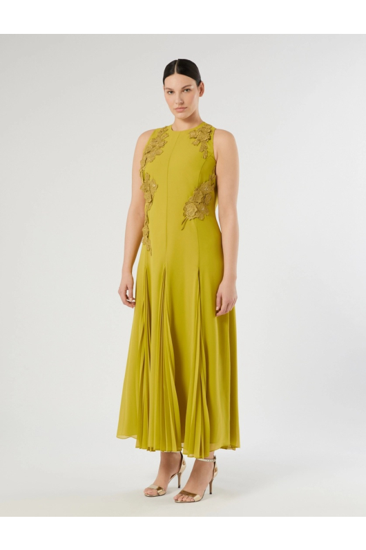 ROCHIE ELEGANTA GALBENA, CU BRODERIE